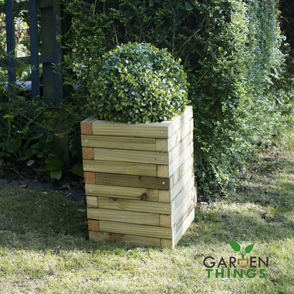 Wooden Block Planter 32cm(W) x 32cm(L) x 51cm(H)