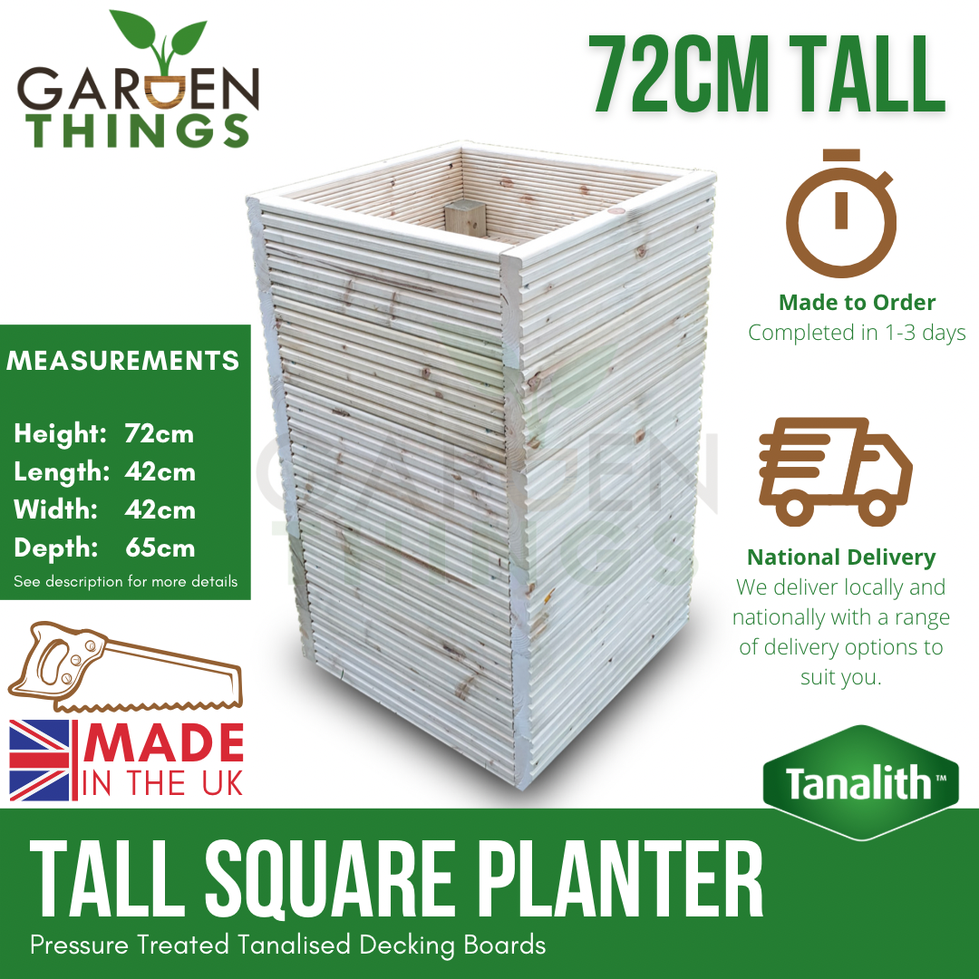 Square Decking Planter 42cm(W) x 42cm(L) x 72cm(H)