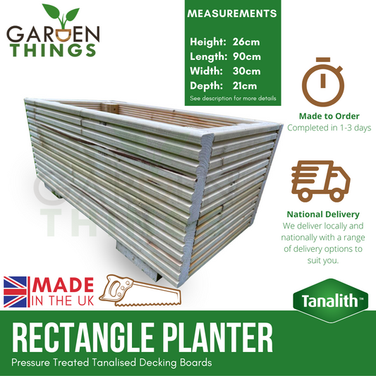 Decking Planter 30cm(W) x 90cm(L) x 26cm(H)